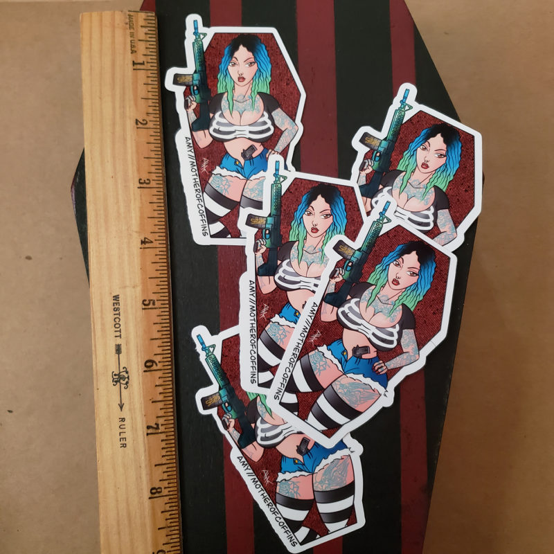 Mother of Coffins Comic Pinup sticker